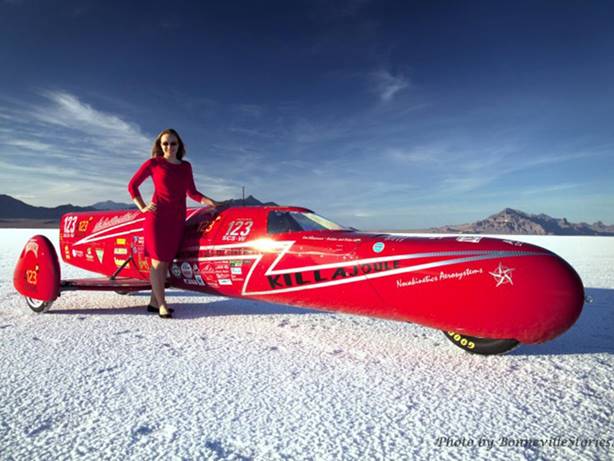 Eva Hkansson earned her current title as the world&#039;s fastest woman when the KillaJoule – an electric cycle she designed and built herself – reached 241.9mph